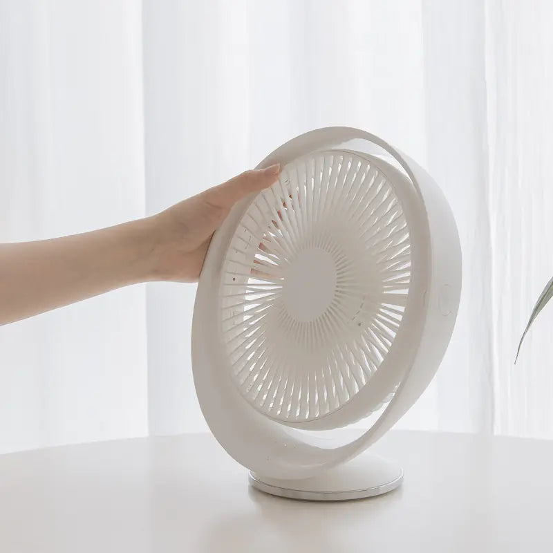 6-Inch USB Rechargeable Desktop Fan in White