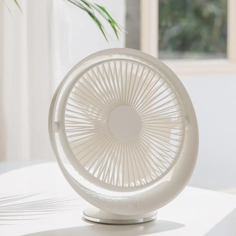 6-Inch USB Rechargeable Desktop Fan in White
