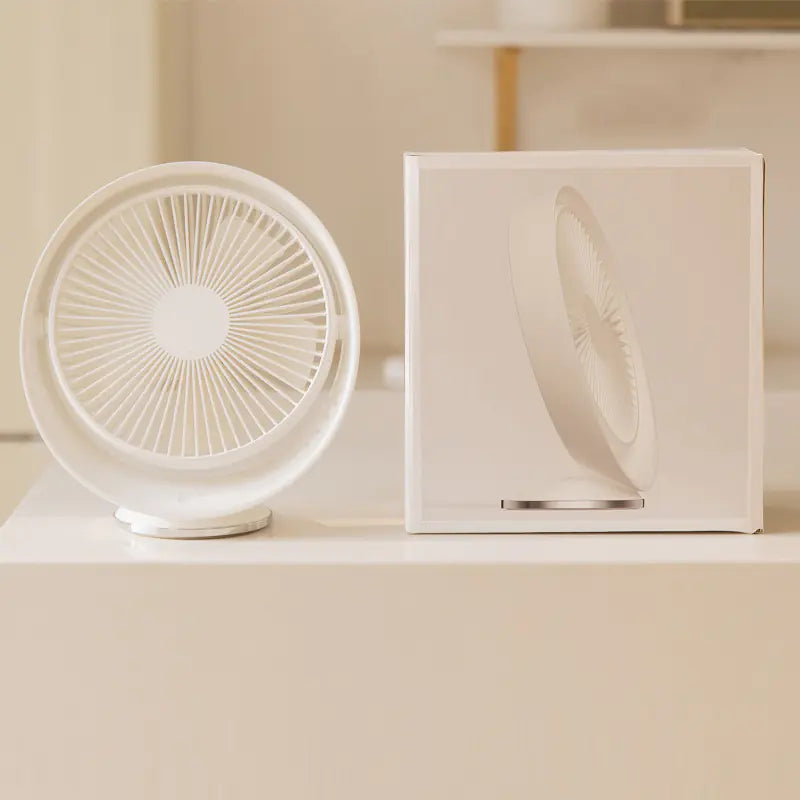 6-Inch USB Rechargeable Desktop Fan in White