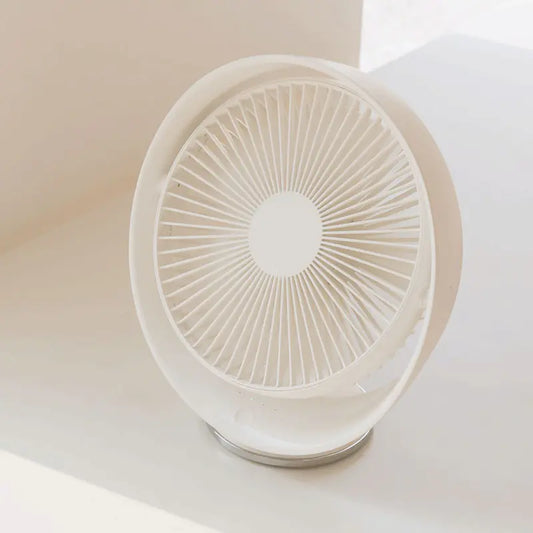6-Inch USB Rechargeable Desktop Fan in White
